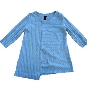 Focus Casual Life Textured Oversized Cotton Boho Art To Wear Lagenlook Top M